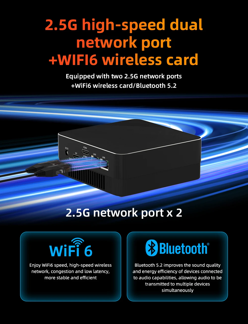 TexHoo Mini PC Computer Gaming AMD Ryzen7 5700U R5 4500U Intel Core i5 1335U CPU NUC Office DDR4 DDR5 NVMe WIFI6 - Image 3