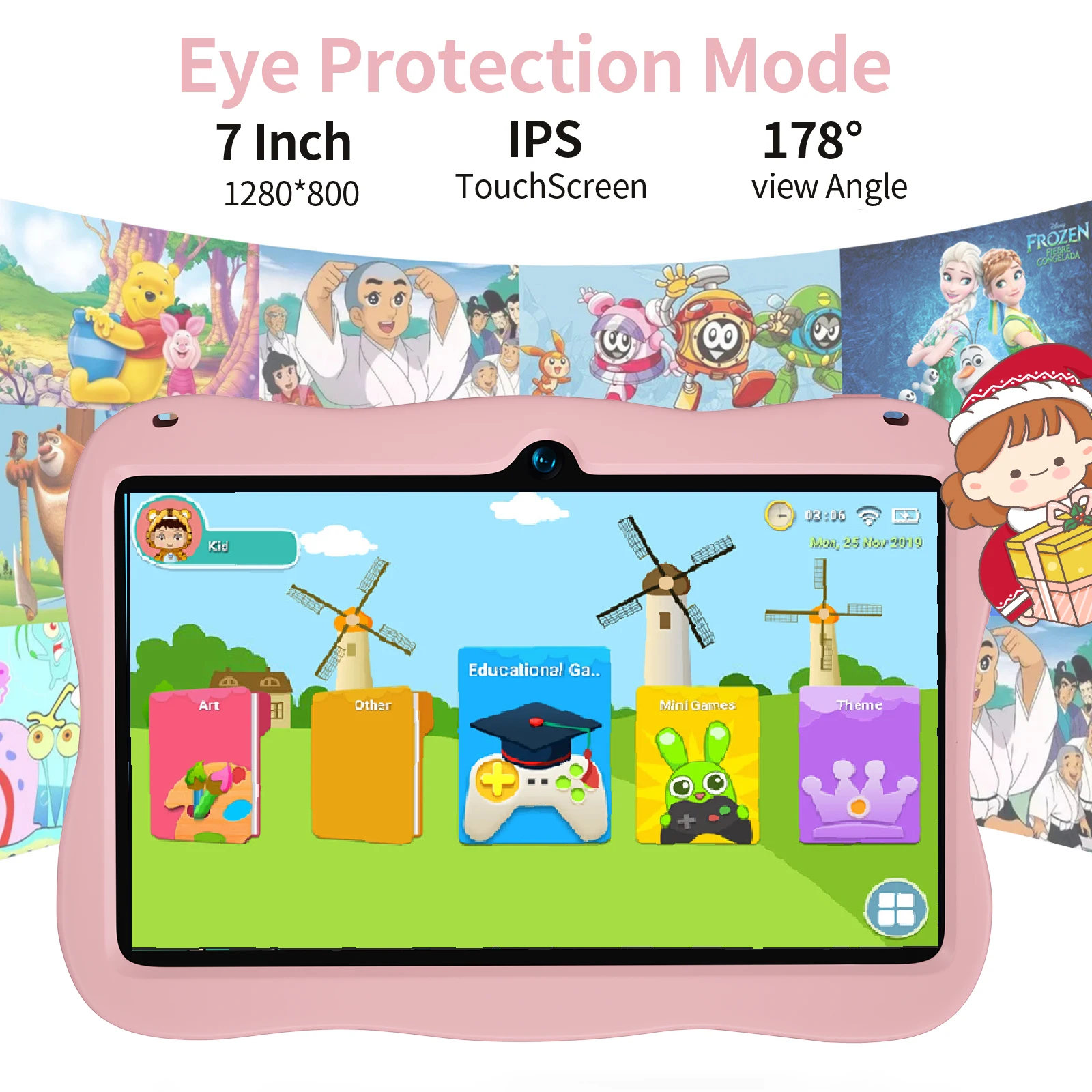 Sauenaneo Global New Original 7.0-inch Kids Tablet Android Children's Game Education Tablet 4GB RAM 64GB ROM 4000mAh Battery - Image 6