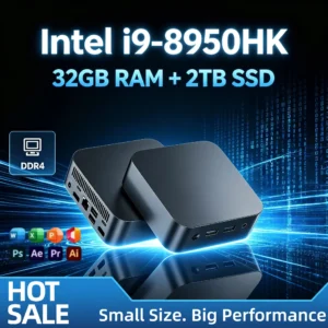 Intel i9 8950HK Mini PC 6C12T 2.9 4.8GHz 16GB RAM 1TB 2TB M.2 SSD WiFi6 BT5.2 Low Power NVMe Desktop Pro Unit