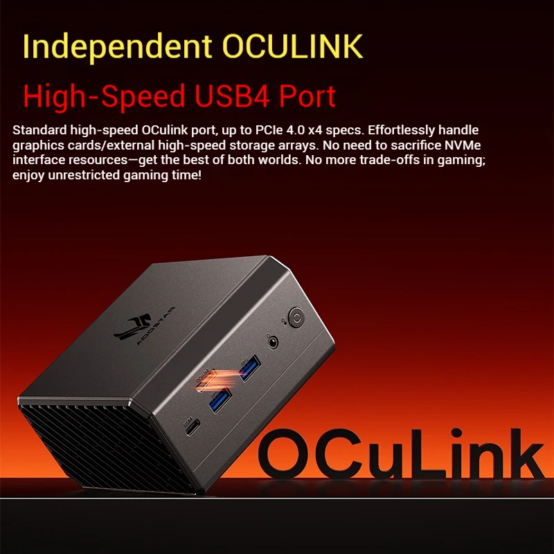 AooStar GT68 Ryzen 7PRO 6850H Mini PC DDR5 16G 512G PCIE 4.0 Wifi6 Gaming Ouclink External Graphics Dock Independent Graphic - Image 2