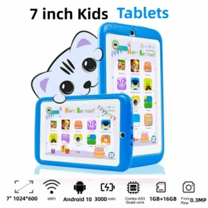 Gift Silicone Case Google Play 7'' E98 Android 10.0 Kids Netbook Quad Core 1GB RAM 16GB ROM 1024*600IPS Allwinner A133 Tablet PC
