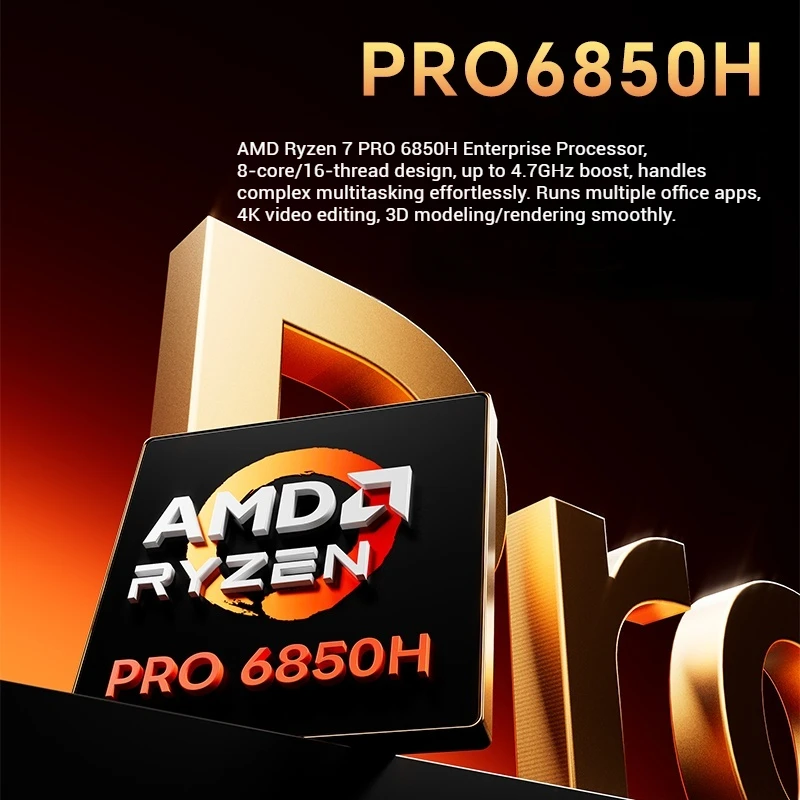 AooStar GT68 Ryzen 7PRO 6850H Mini PC DDR5 16G 512G PCIE 4.0 Wifi6 Gaming Ouclink External Graphics Dock Independent Graphic - Image 5