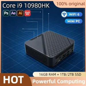 2026 Intel Core i9 10980HK Portable Mini PC 16GB DDR4 M.2 NVMe SSD Triple 4K WiFi6 Silent Cooling Office Home Desktop Pro Ultra