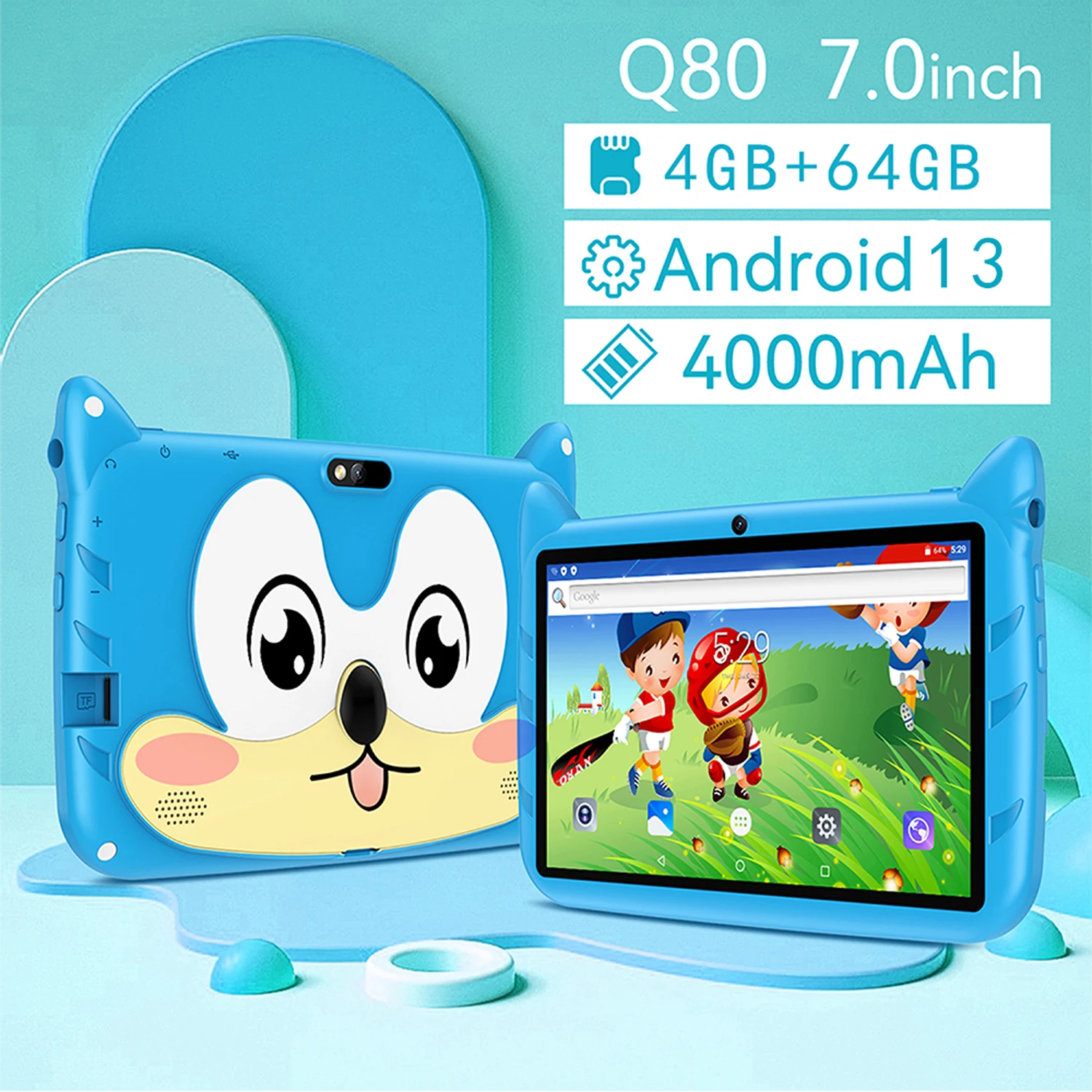 New 7 Inch 5G WiFi Kids' Tablets MTK Chip Quad Core 4GB RAM 64GB ROM Android 13 Google Play Support Bluetooth Tablet Pc 4000mAh - Image 2
