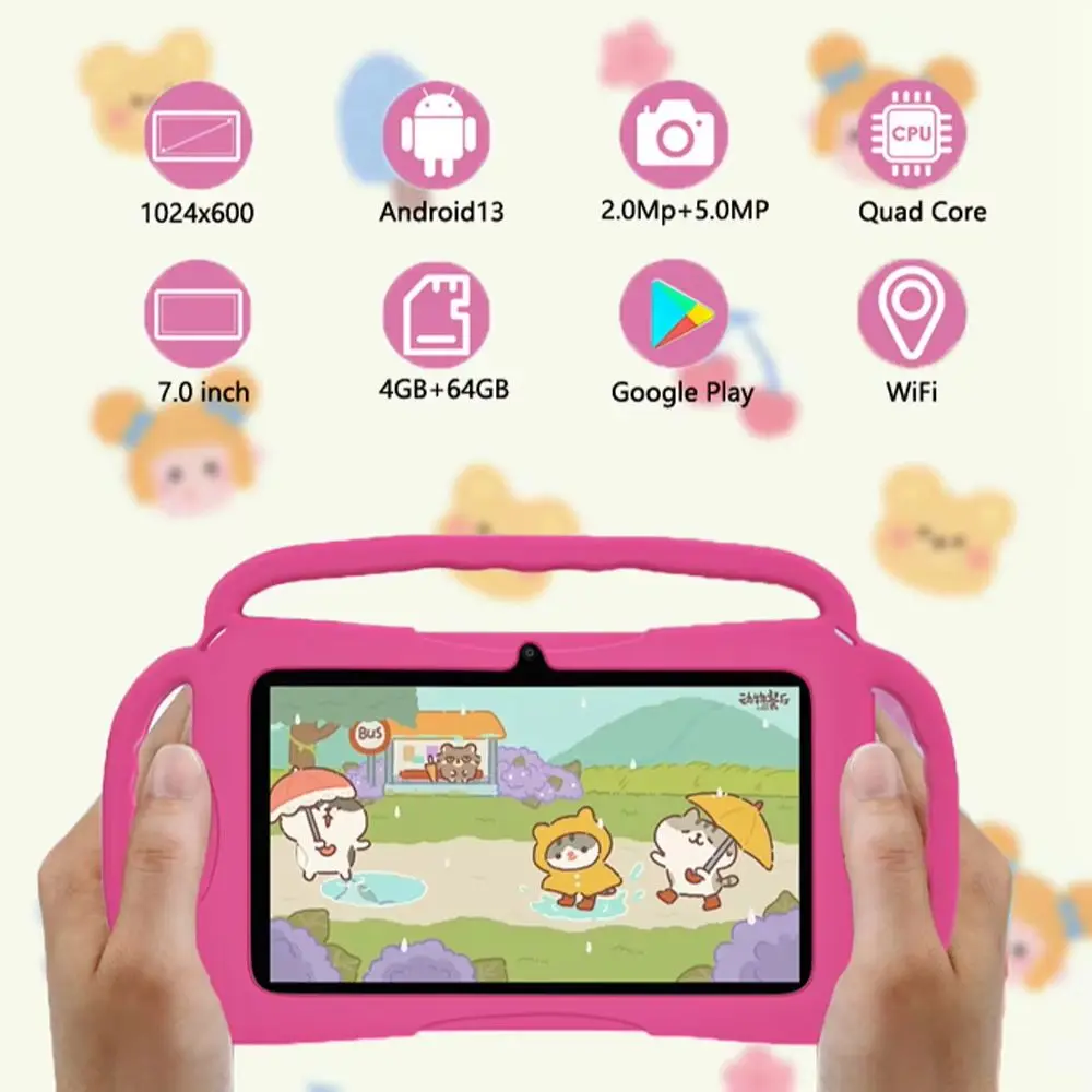 2025 New 7.0-inch Children's Tablet Supports Google Learning Education Dual Camera 4GB+64GB Android 13 Children's Software - Image 2