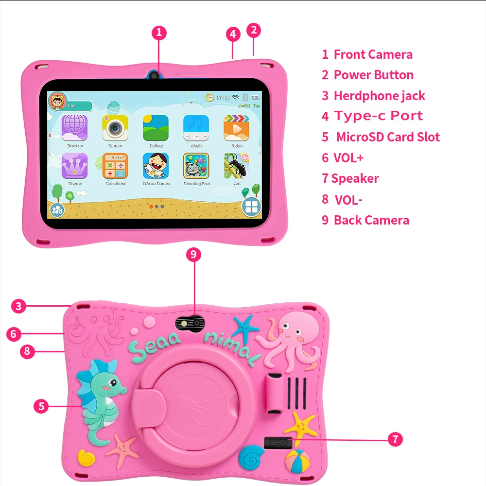 New Kids Tablet 7 Inch Quad Core Android 4GB/64GB Google Play WiFi Bluetooth Cheap And Simple Children's favorite gift Tablet Pc - Image 6