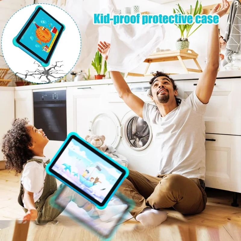 Gift Silicone Case Google Play 7'' E98 Android 10.0 Kids Netbook Quad Core 1GB RAM 16GB ROM 1024*600IPS Allwinner A133 Tablet PC - Image 3