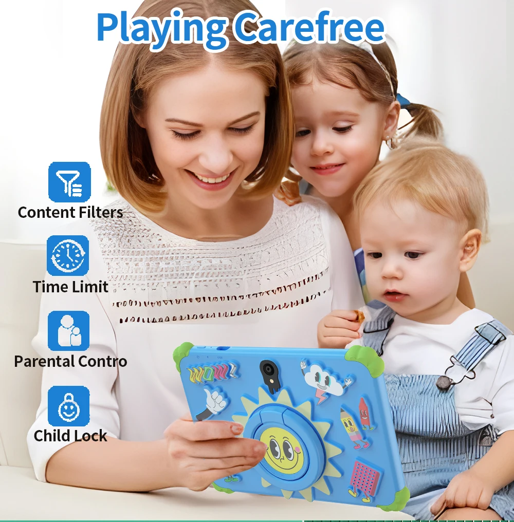 New 7.0-inch Kids Tablet Android 4GB RAM, 64GB ROM, 1TB expansion support for Google Bluetooth children's software, Android 9 - Image 3