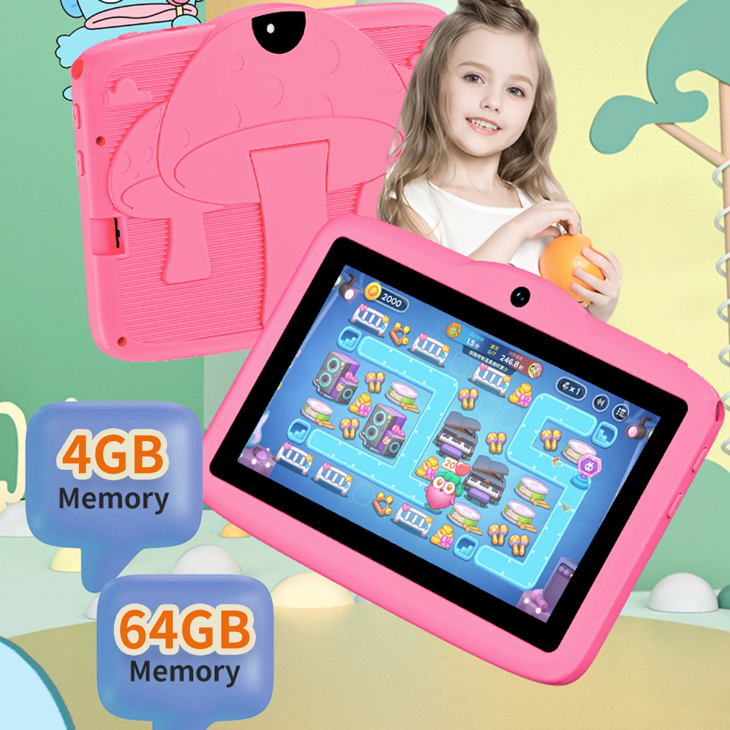 New 7 Inch Kid Tablet Android13, 4GB RAM 64GB ROM 4000mAh 4-Core WiFi Bluetooth Children's Gift KIDOZ Kids Software - Image 5