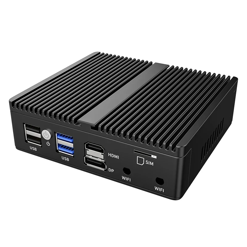 Fanless Industrial Mini Computer Celeron J5005 J6412 7305 Business Home Office Mini Desktop 4xI226 Lan Firewall Network Server - Image 3