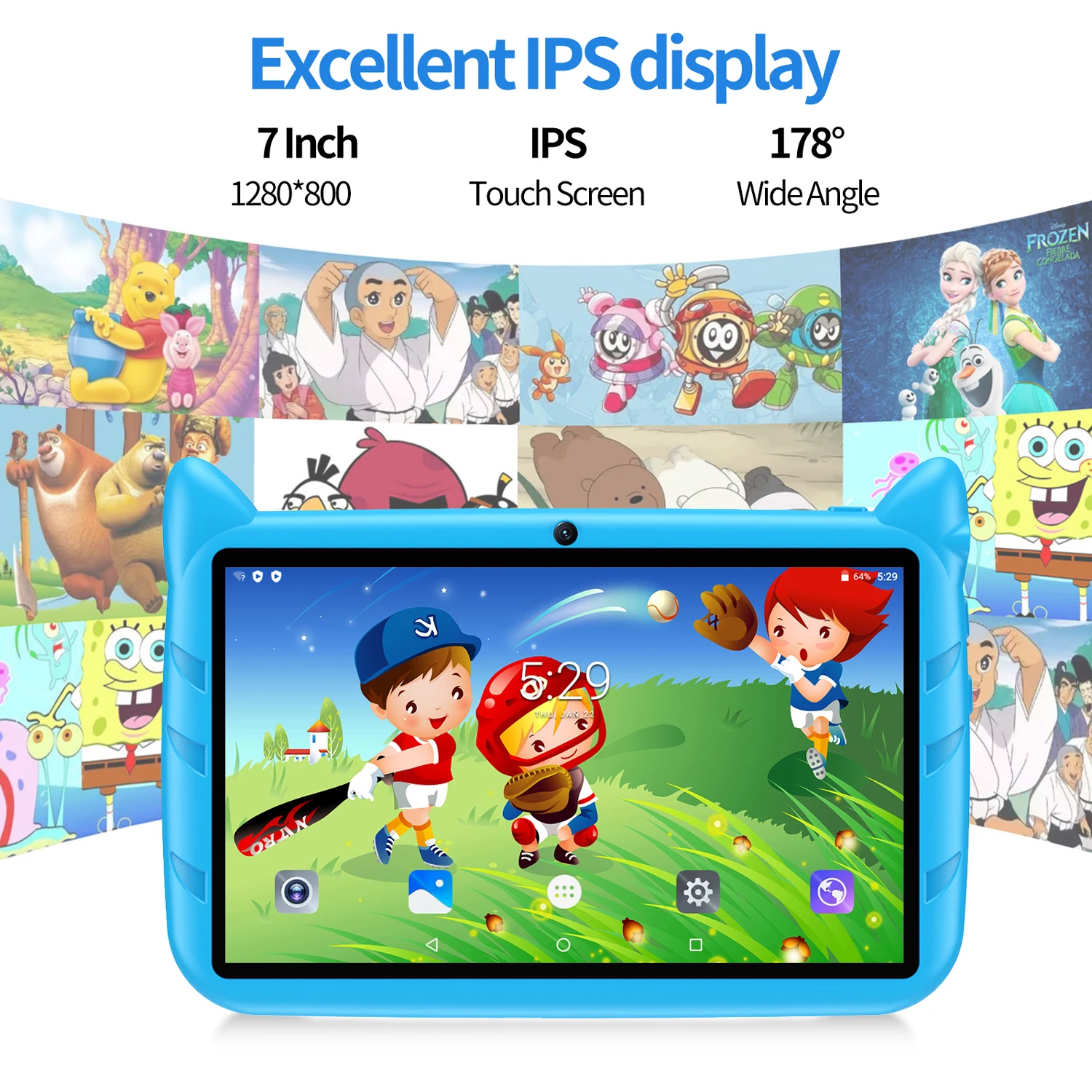 New 7 Inch 5G WiFi Kids Tablets For Study Education Android 13 Quad Core Google Play Children's Gift Tablet PC 4GB RAM 64GB ROM - Image 2