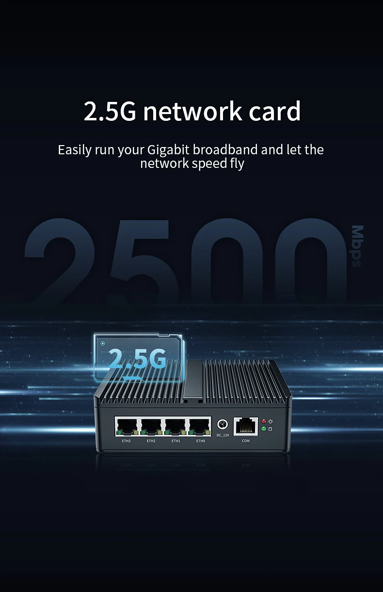 Fanless Mini Firewall PC 4x Intel I226 2.5G LAN Celeron J5005 J6412 7305 Compact Industrial Computer Home Theater Office PC 4G - Image 6