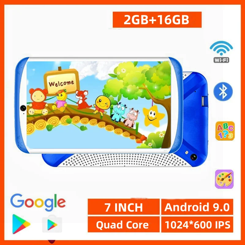 Hot 7'' Tablets for Chidren Android 9 WIFI 2G RAM 16GB ROM 1024 x 600 IPS RK3126 Quad Core Educational Tablet for Kids Gift