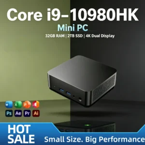 MINI PC Intel Core i9 10980HK 8 Core 16 Thread 16GB RAM 1TB 2TB SSD WIFI6 BT5.2 4K HD Gaming Office Study Pro Unit