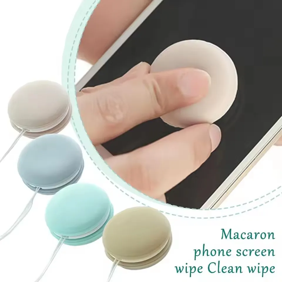 Cell Phone Screen Wipe Macaron Shape Cleaning Cloth Pendant Multifunction Cleaning Tools Glasses Lens Cleaner Key Pendant Gift - Image 4