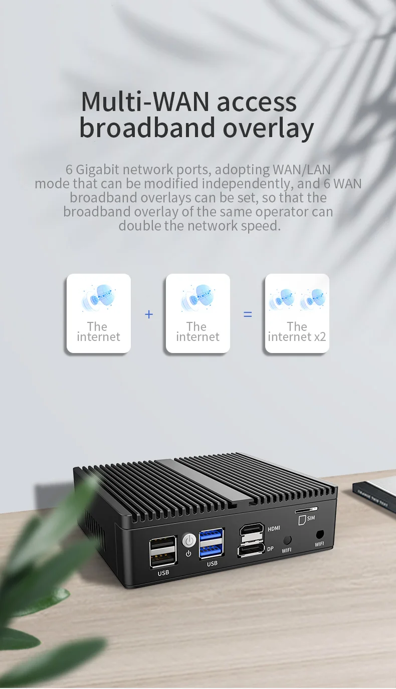 Fanless Mini Firewall PC 4x Intel I226 2.5G LAN Celeron J5005 J6412 7305 Compact Industrial Computer Home Theater Office PC 4G - Image 5